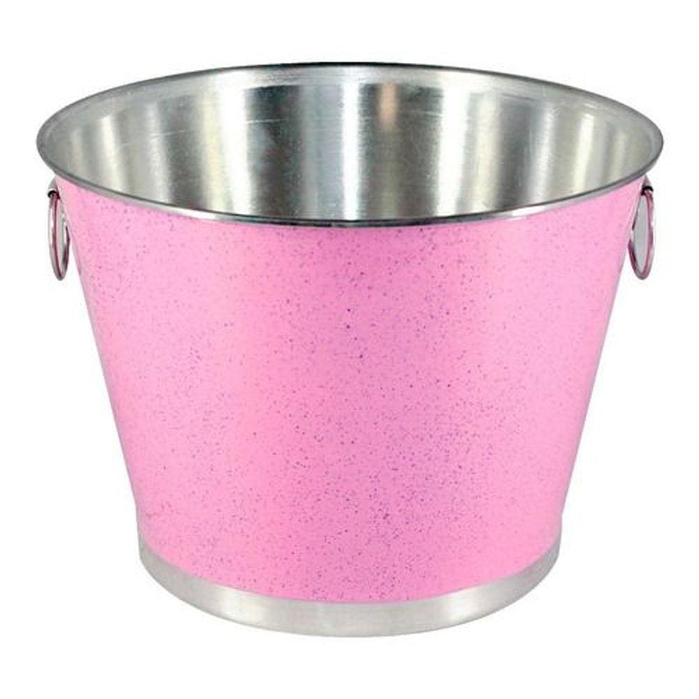 Balde Gelo E Cerveja Alumínio Profissional Rosa 9 Litros