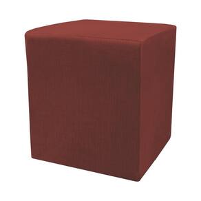 Puff Zelda Quadrado Multiuso 43x43x43cm Tecido Suede Vermelho