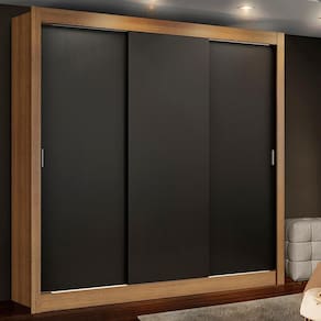Guarda Roupa Casal Madesa Lyon Plus 3 Portas de Correr 4 Gavetas