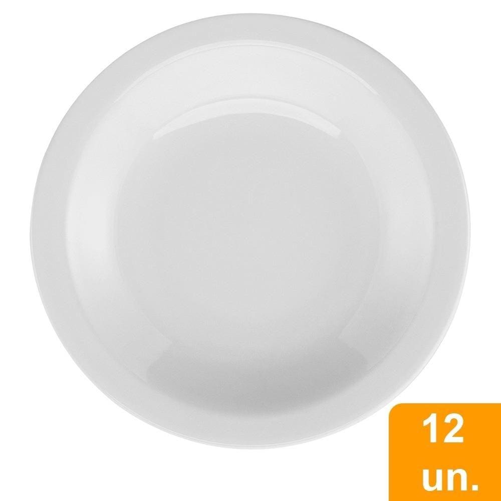Conjunto de Pratos Fundos Oxford Gourmet Pro Porcelana 12 Peças