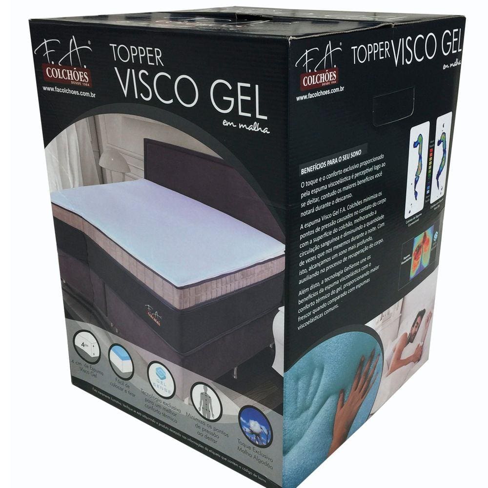 Pillow Top Topper Queen de Espuma Viscogel FA maringá