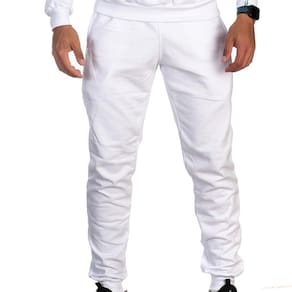 Calça Jogger Moletom Liso Masculino e Feminino Super Lindo BRANCO M