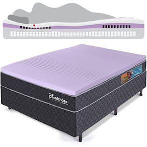 Cama Box king Colchão Molas Ensacadas Com Pillow de Tecnologia Tridimensional Ortopédica Relax BF Colchões 193x203x57cm