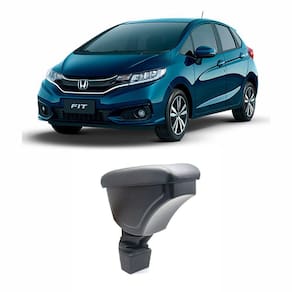 Apoio de Braço Honda Fit 2015 A 2020 Descanso Console Couro Ecológico Preto
