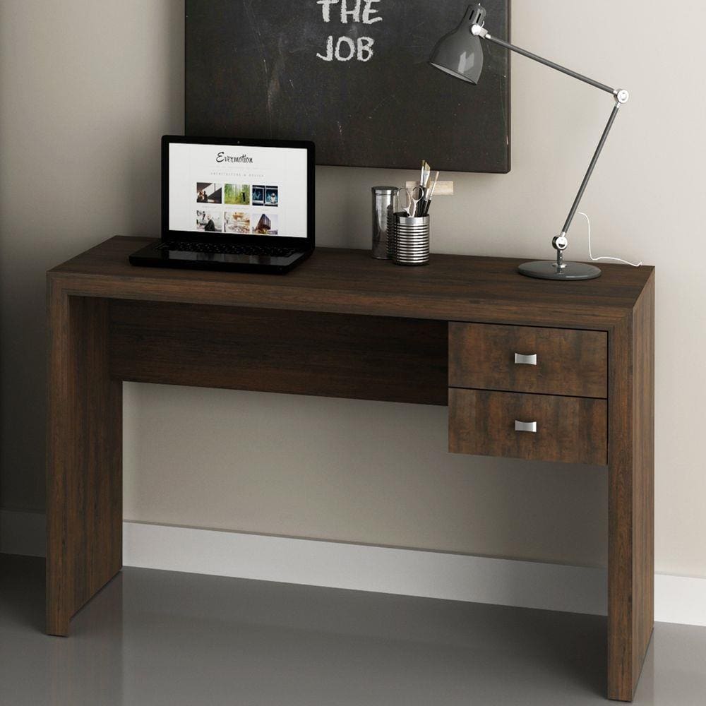 Mesa Para Computador 2 Gavetas Me4123 Rústico - Tecno Mobili