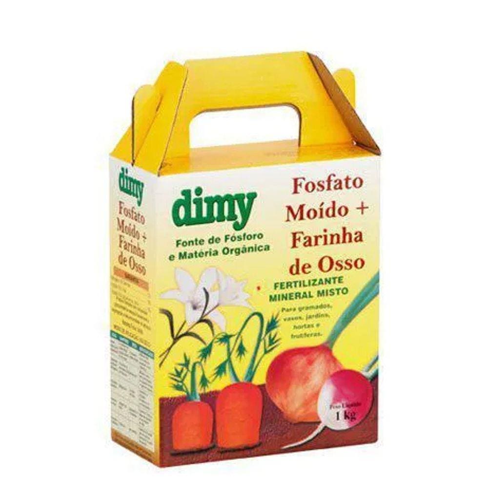 Fertilizante Mineral Fosfato Moído Farinha de Osso Dimy 1kg