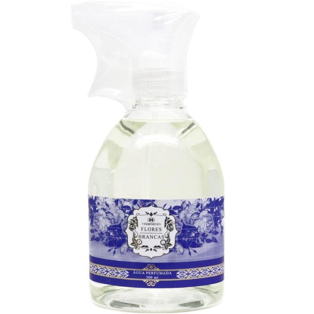 Água Perfumada Madressenza Para Tecidos Flores Brancas 500Ml