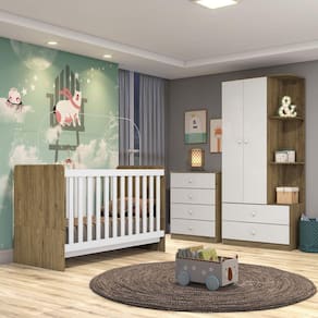 Jogo de Quarto Infantil Completo Nuvem com Guarda Roupa 4 Portas, Cômoda 1  Porta e Berço Branco - Phoenix Baby - Móveis para Quarto - Magazine Luiza