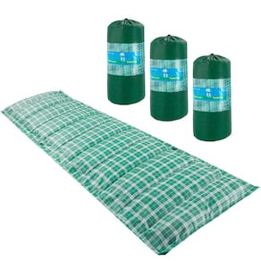 Kit 3 Colchonetes Solteiro 190x60cm com Bolsa para Transporte Xadrez Verde