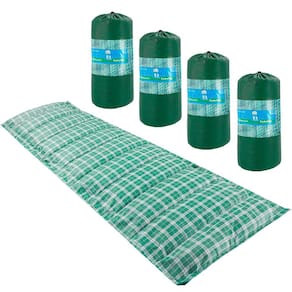 Kit 4 Colchonetes Solteiro 190x60cm com Bolsa para Transporte Xadrez Verde