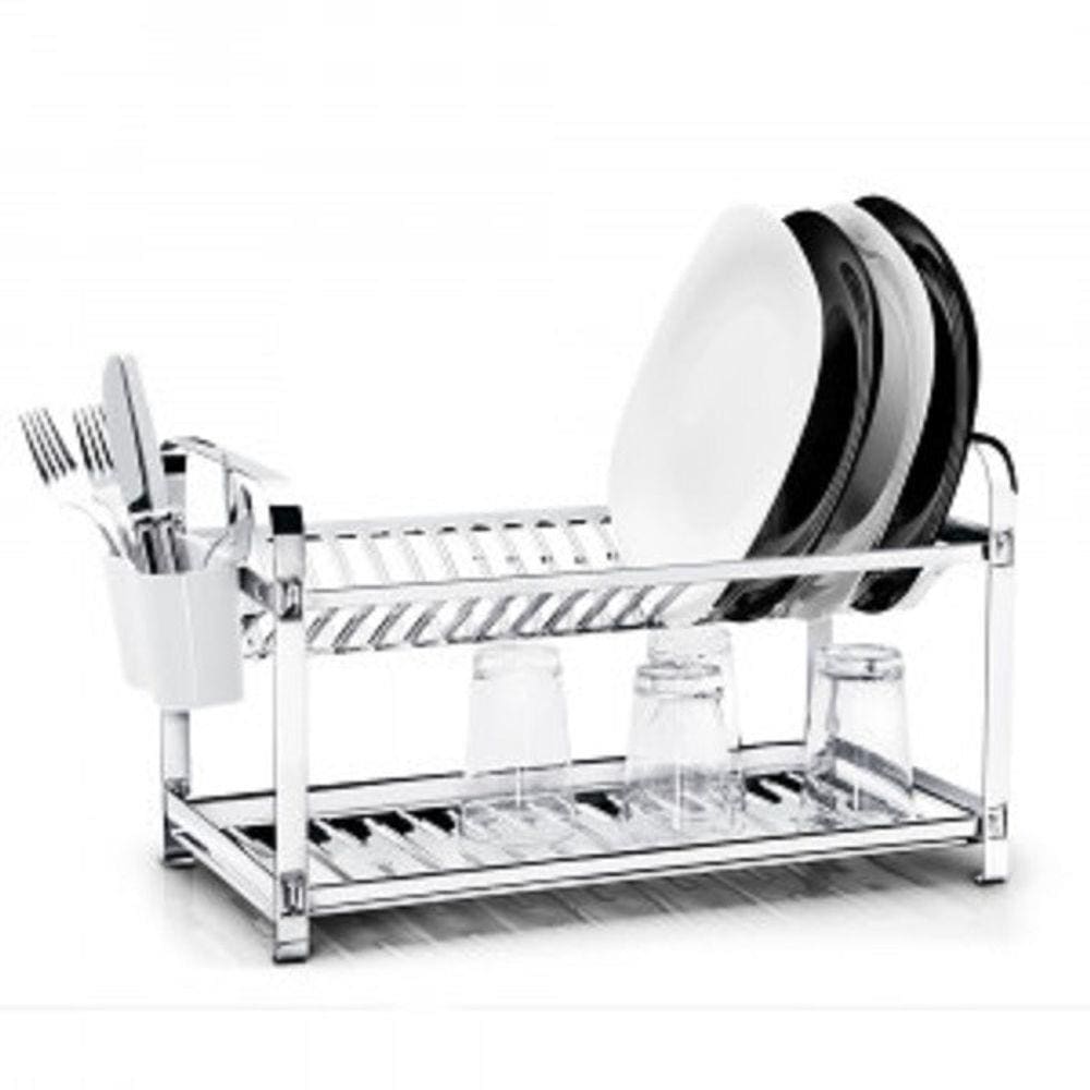 Escorredor de Prato Aço Inox 16 Pratos Mak Inox