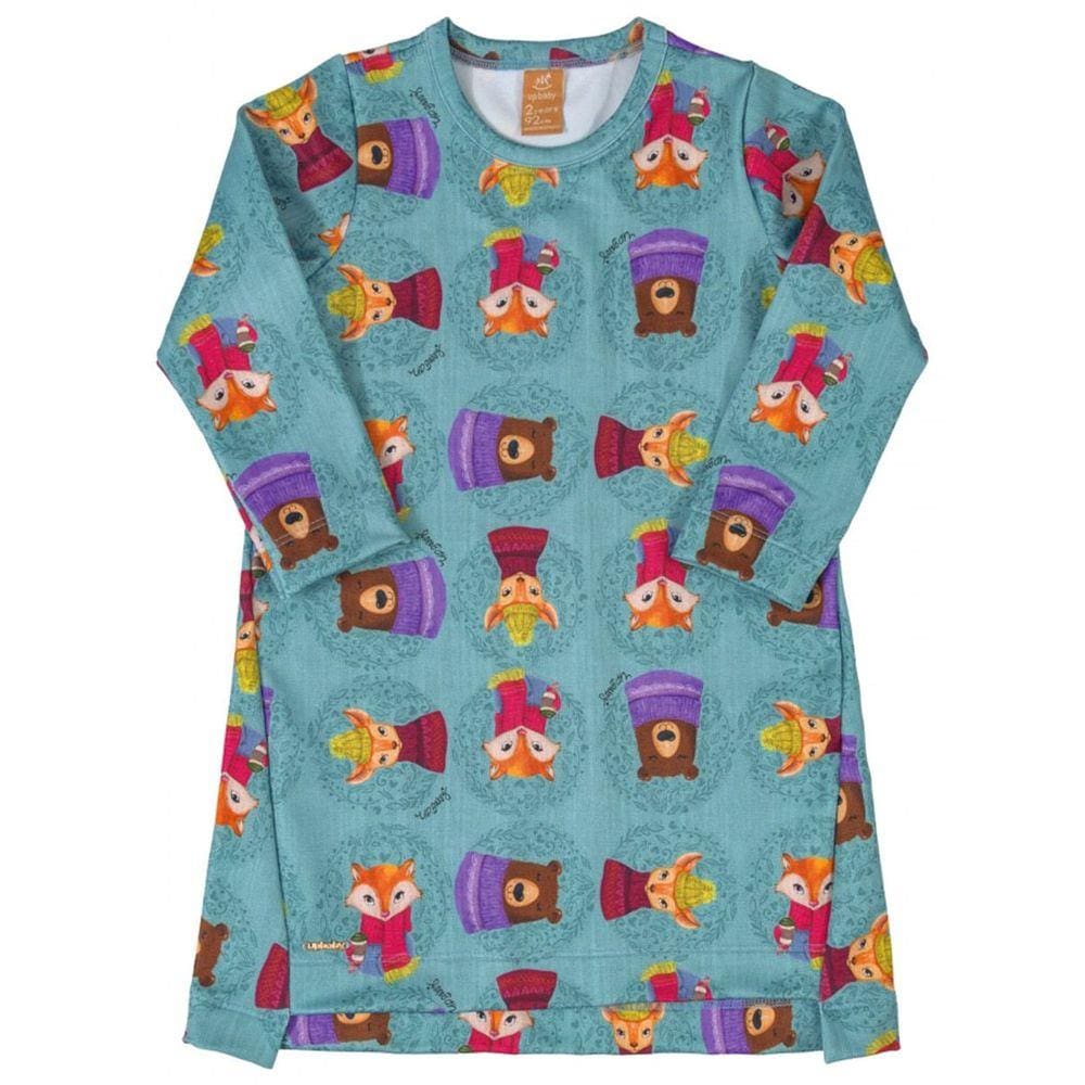 Vestido Infantil Manga Longa Sublimático Azul Up Baby