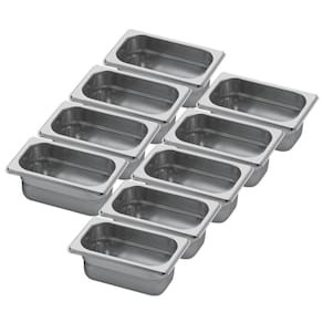 Conj 9 Cuba Gastronômica Inox GN 1/9x65 mm 0,67 L sem alça