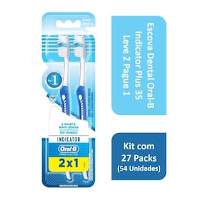 Kit Escova Dental Oral-B Indicator Plus 35 L2P1 com 27 Packs