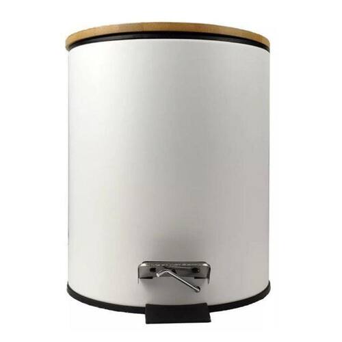 Lixeira Inox Branca 3 L Com Pedal E Tampa Bambu Menor preço em Lixeira Inox Branca 3 L Com Pedal E Tampa Bambu
