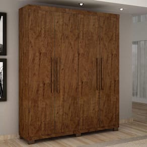 Guarda Roupa 4 Portas Master Benetil Moveis Avelã/Ipe