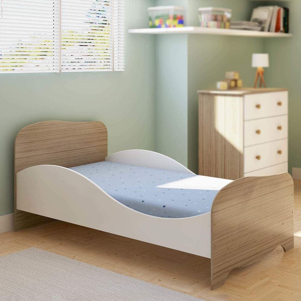 Cama infantil montessoriana com proteção lateral solteiro