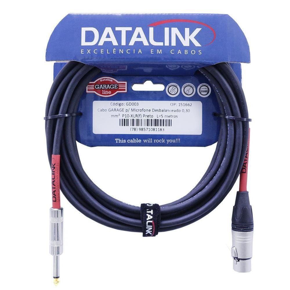 Cabo Para Microfone Desbalanceado P10 / Xlr Fêmea 5 Metros