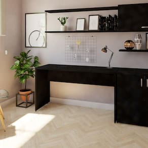 Mesa Reta Corp 25mm 180 cm Bramov Móveis Preto
