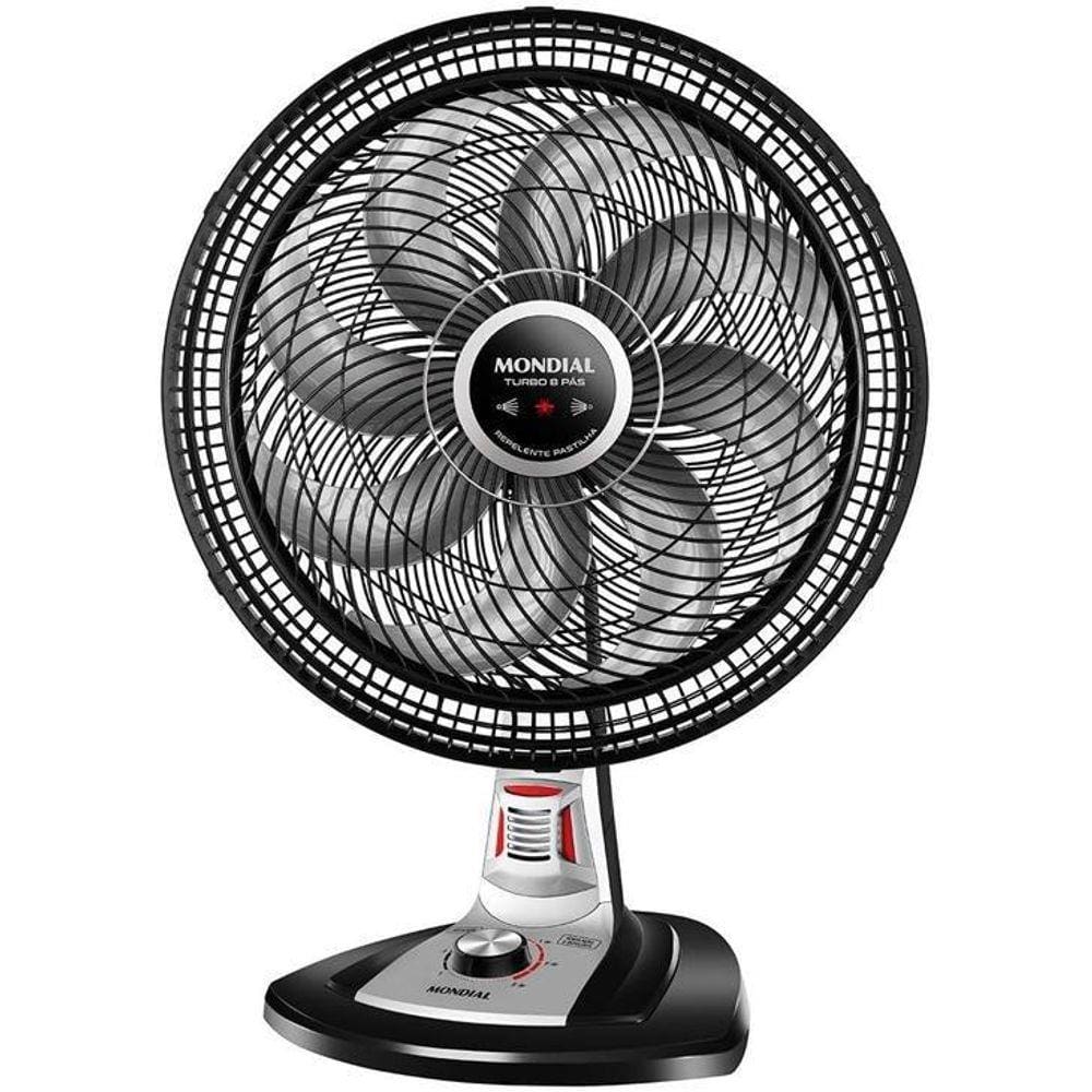 Ventilador de Mesa Mondial VTX-40-8P-RP, 40cm, Preto e Prata