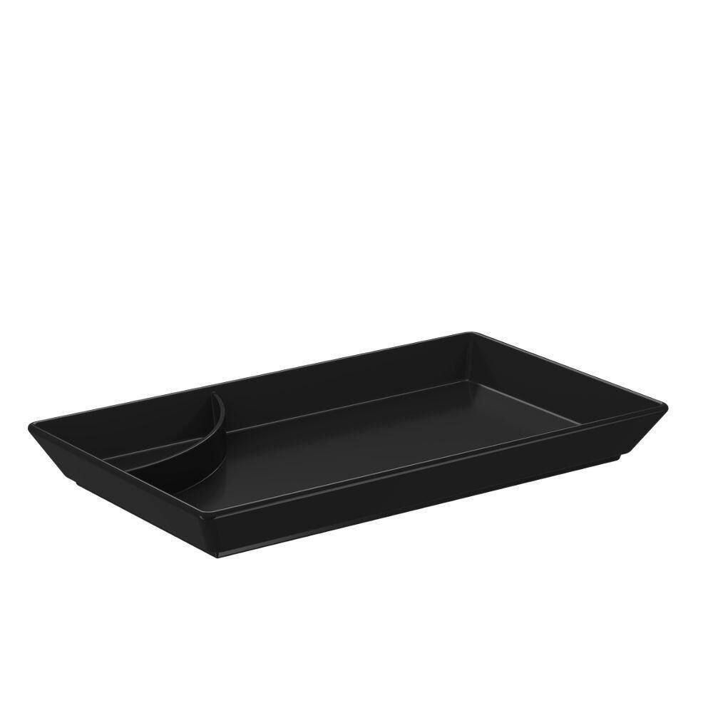 Prato Uno Retangular Preto 27x13cm - Coza - Preto