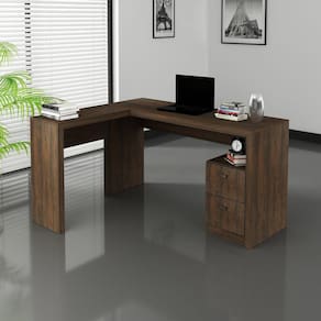 Mesa Escritório de Canto Tecno Mobili Rústico