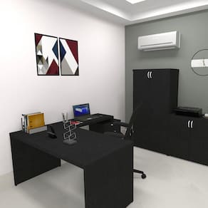 Mesa Reta Natus 40mm 160 Bramov Móveis Preto