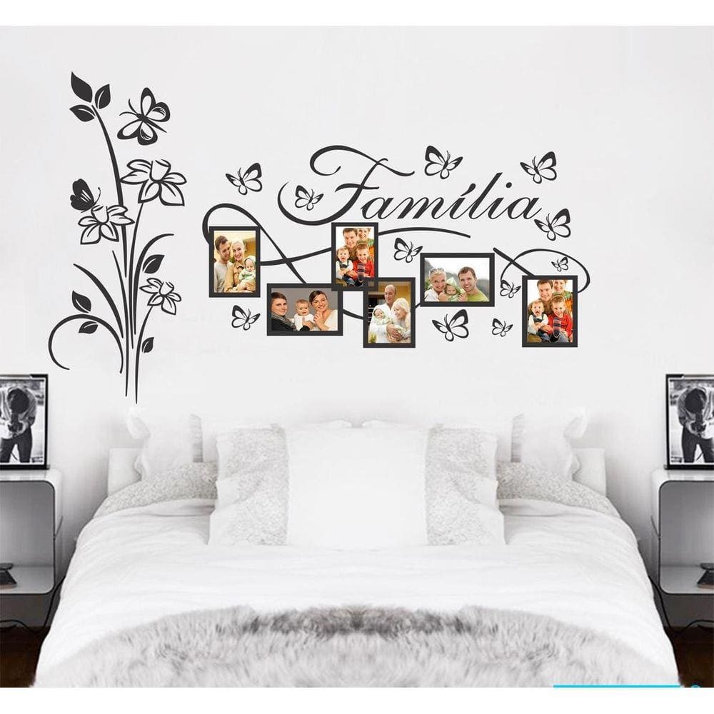 Adesivo Decorativo Porta Retratos e floral om Borboletas