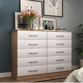 Cômoda 10 Gavetas Premium Yescasa Branco/Demolição