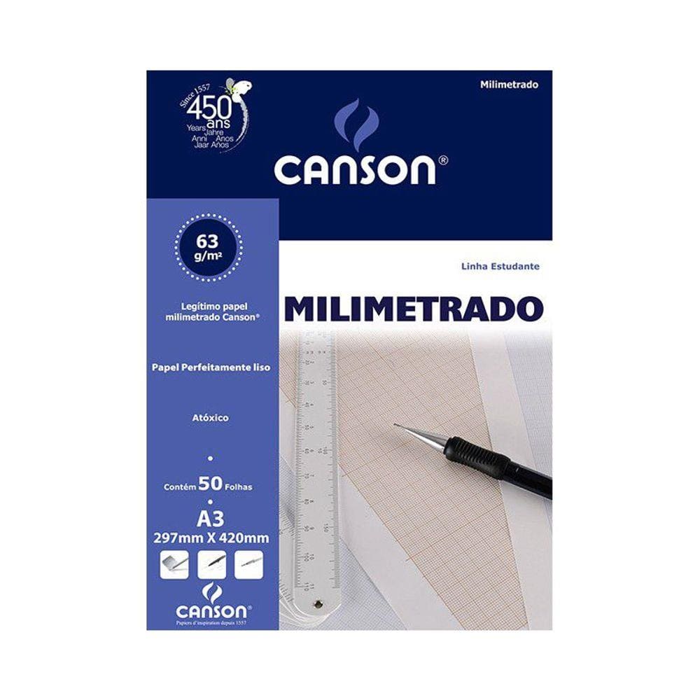 Bloco Canson A3 50 Folhas Milimetrado
