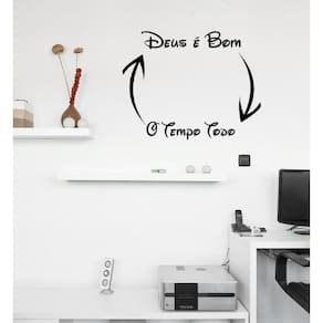 Adesivo Decorativo De Parede Frase Deus E Bom O Tempo Todo