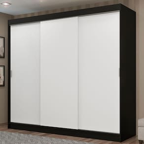 Guarda-Roupa Casal Madesa Kansas 3 Portas de Correr 3 Gavetas