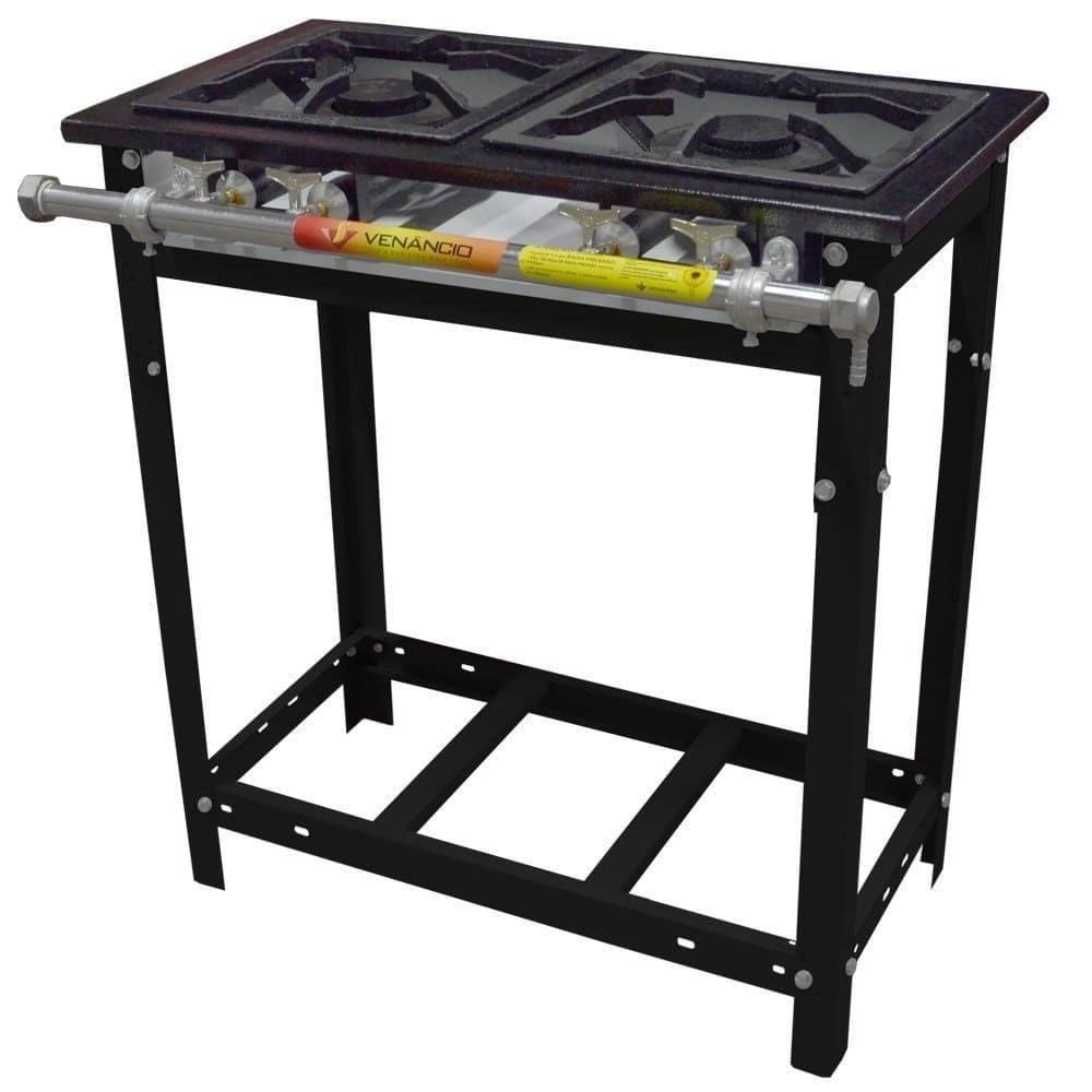 Fogao Gas Extra 2 Bocas Duplas Com Pe E2d2p_Venancio