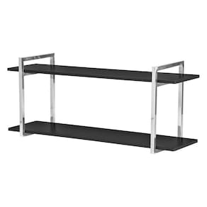 Nicho Cozinha Cromado Com Prateleiras Preto 80Cm