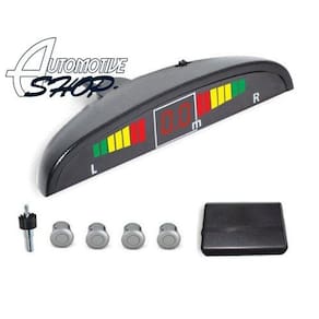 Sensor Estac Re Visor Led Meia Lua 4pts Aviso Sonoro Prata