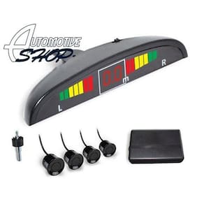 Sensor Estac Re Visor Led Meia Lua 4pts Aviso Sonoro Preto
