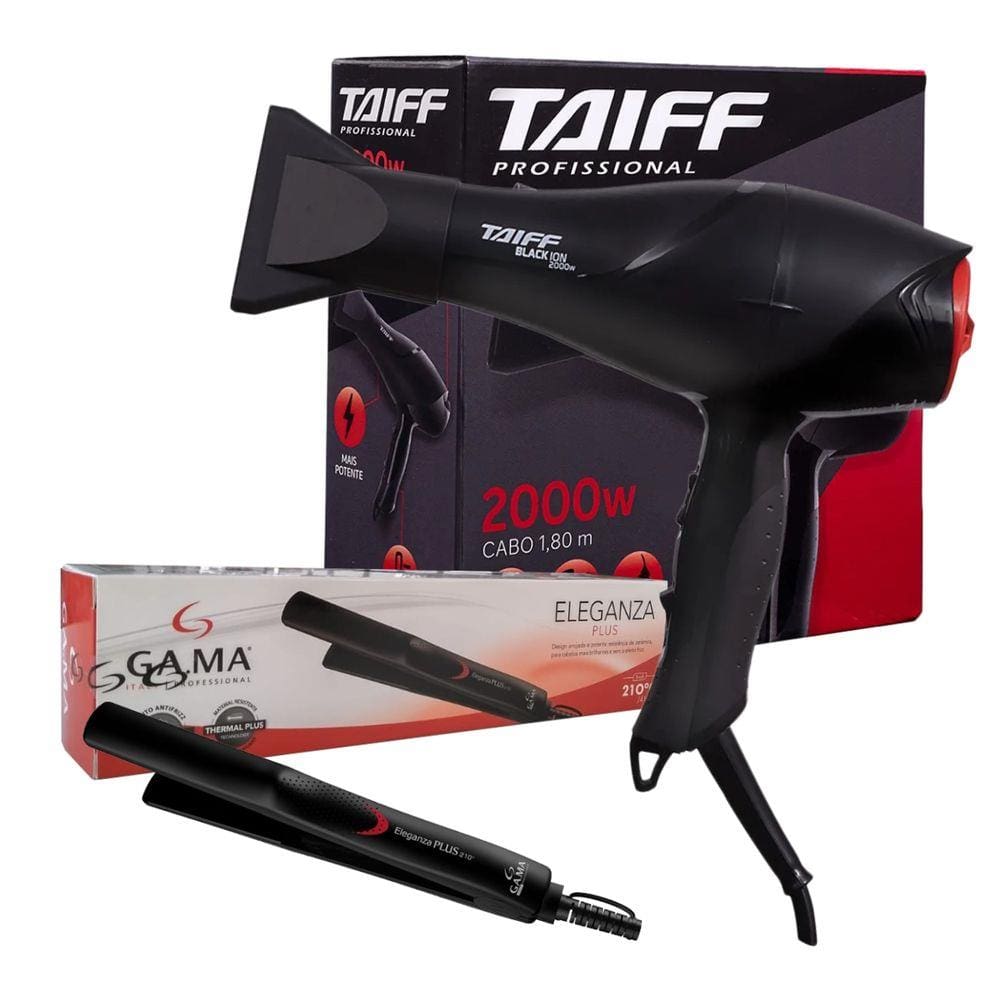 Secador de cabelo Taiff Elegance Tourmaline Íon preto 127V