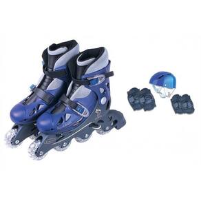 Patins Ajustável com acessórios Tam 30/33 Azul - Fenix
