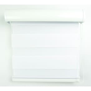 Cortina Rolô Double Vision Com Perfil Frontal Crisdan 1,20 Largura X 1,20 Altura Branco