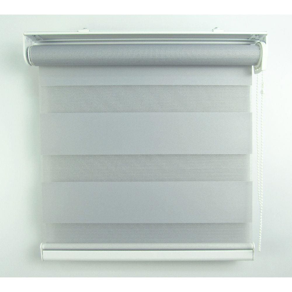 Cortina Rolô Double Vision Com Barra Niveladora Crisdan 1,90 Largura X 2,30 Altura Cinza