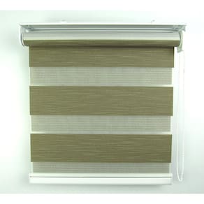 Cortina Rolô Double Vision Com Barra Niveladora Crisdan 1,60 Largura X 1,40 Altura Marrom