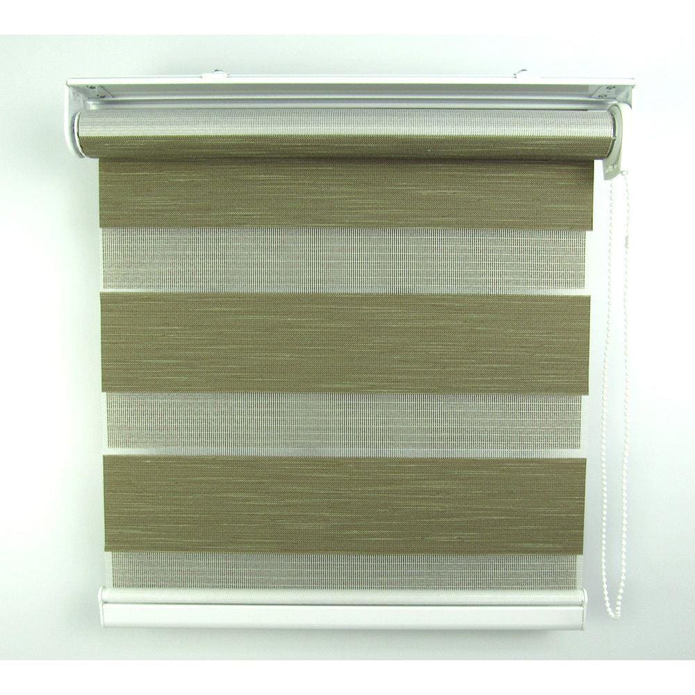 Cortina Rolô Double Vision Com Barra Niveladora Crisdan 2,00 Largura X 2,20 Altura Marrom