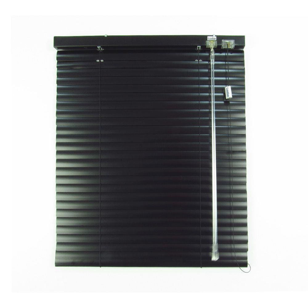 Persiana Horizontal 25Mm Alumínio Crisdan Sem Furos Aparente Largura 2,20 X 1,60 Altura Preto