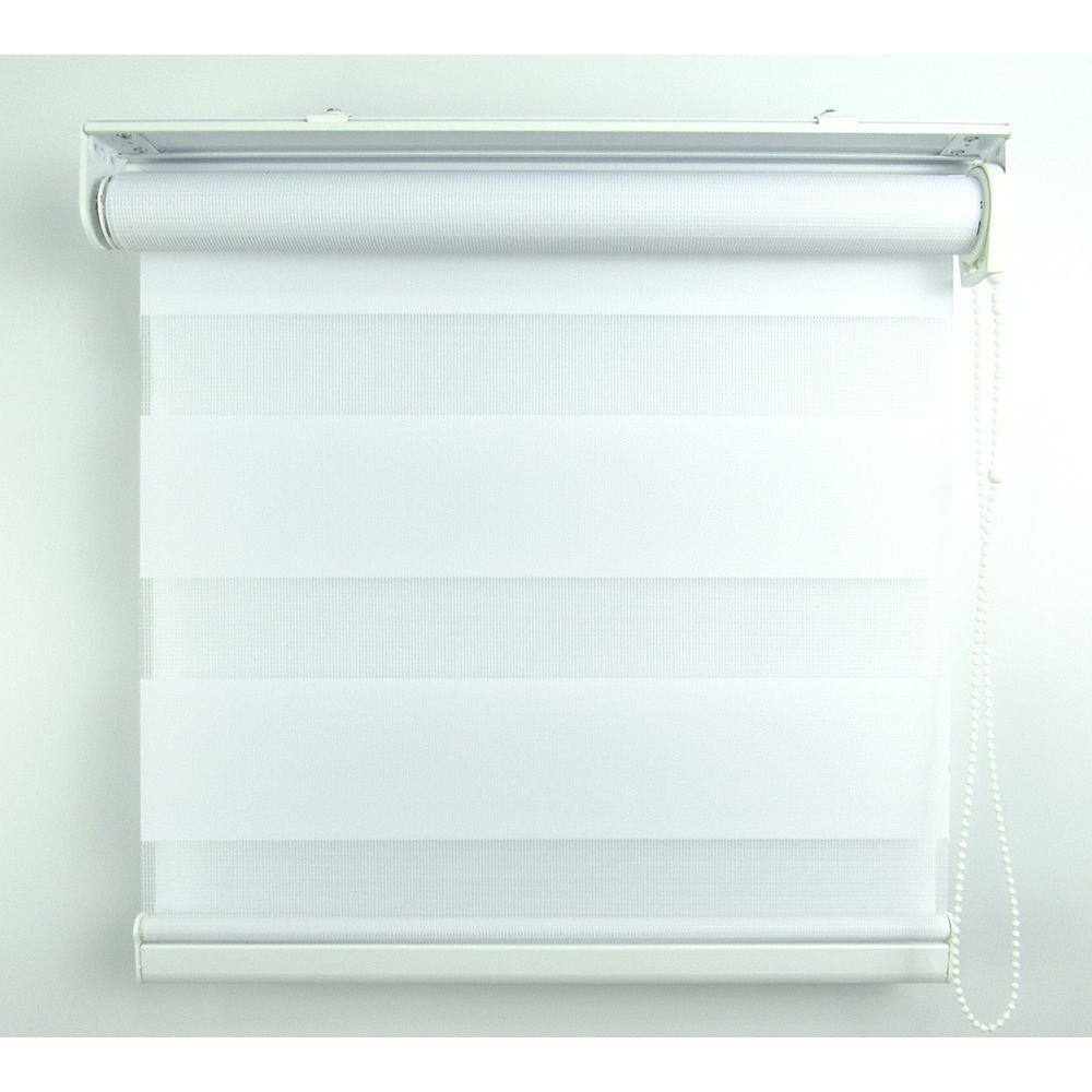 Cortina Rolô Double Vision Com Barra Niveladora Crisdan 2,00 Largura X 2,30 Altura Branco