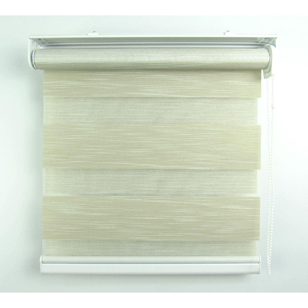 Cortina Rolô Double Vision Com Barra Niveladora Crisdan 1,60 Largura X 1,40 Altura Bege