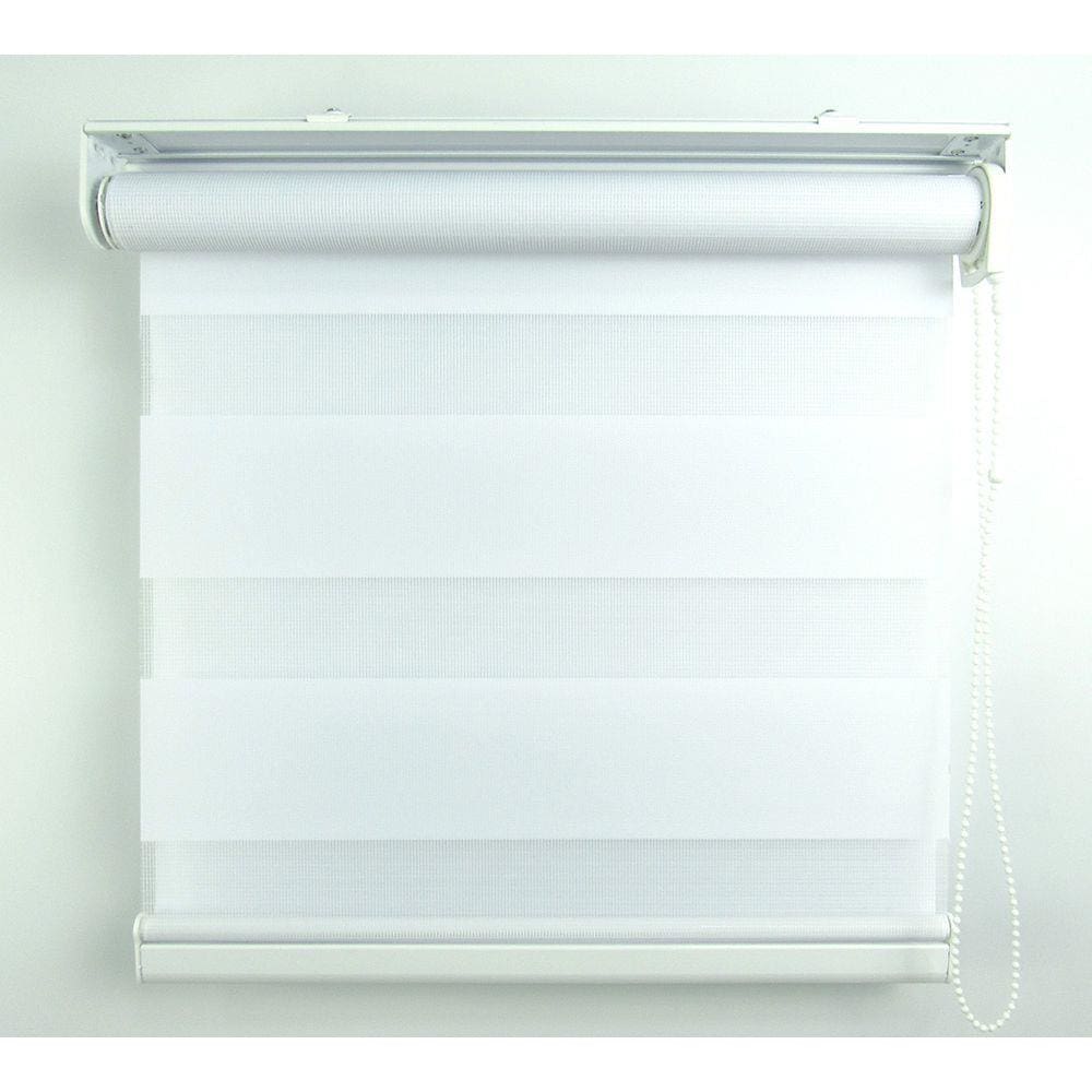 Cortina Rolô Double Vision Com Barra Niveladora Crisdan 1,80 Largura X 1,50 Altura Branco