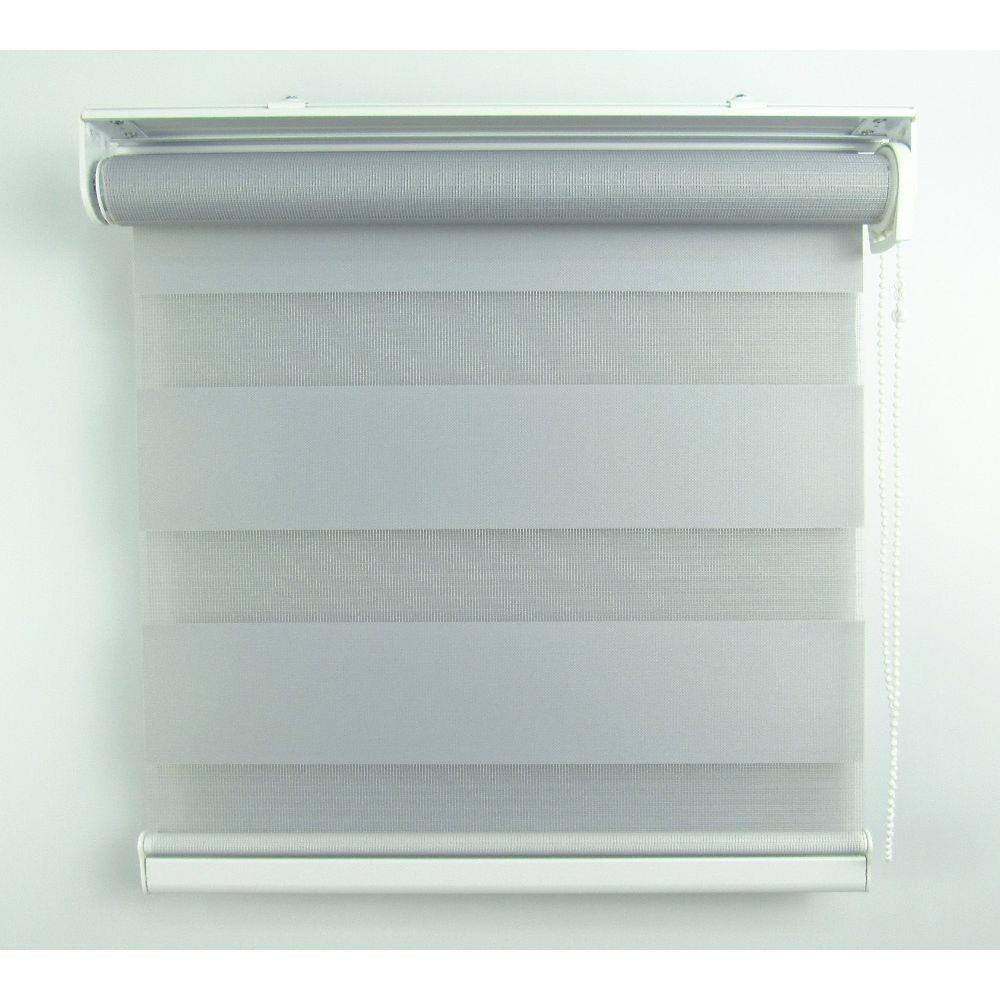 Cortina Rolô Double Vision Com Barra Niveladora Crisdan 1,60 Largura X 1,40 Altura Cinza