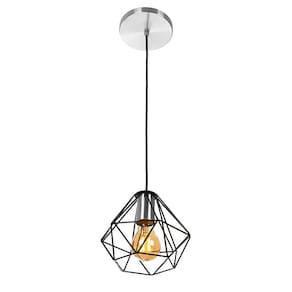 Pendente Diamante Aramado Escovado com Preto Fabuloso