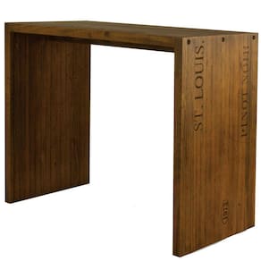 Balcão com Gravura Madeira Maciça Rustic Brown Gran Belo