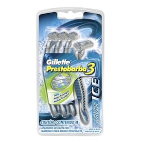 Aparelho de Barbear Gillette Prestobarba 3 Ice - 4 unidades